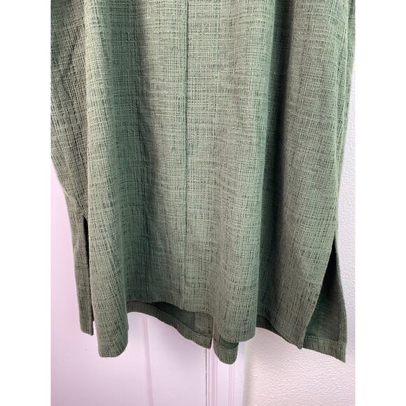 Madewell Texture & Thread Women's L Green Button Up Sundress - Picture 4 of 6